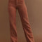 Brown High Waist Square Pockets Corduroy Pants