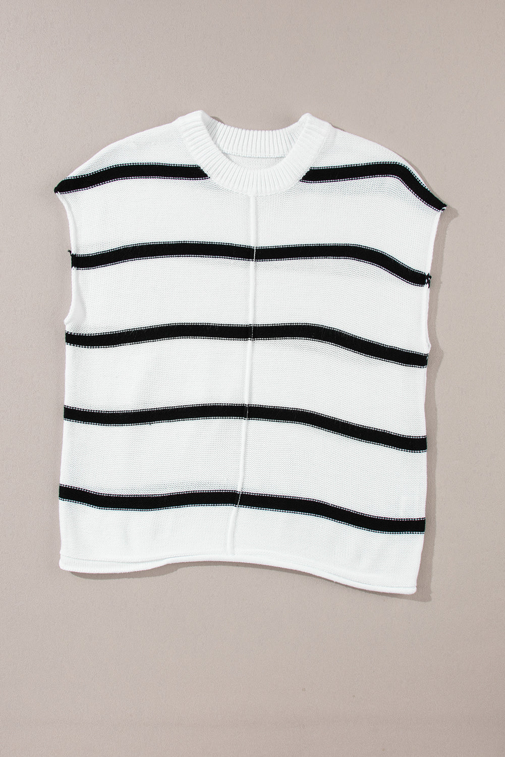 White Striped Batwing Sleeve Sweater Tee