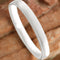 White Stretchy Plated Metal Wide Bangle