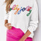 White Holly Jolly Round Neck Casual Sweater