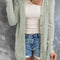 Solid Color Open-Front Buttons Cardigan