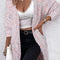 Pink Multicolor Confetti Open Front Knit Cardigan