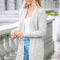 Light Gray Thermal Waffle Knit Pocketed Cardigan