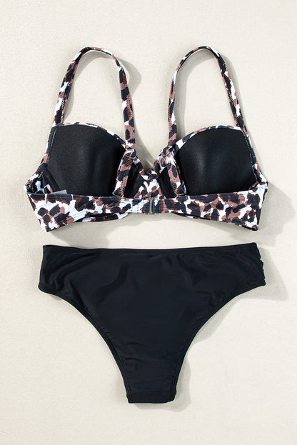 Twisted Bust Leopard Bikini Set