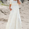 White Frilly Shirred Bodice Tiered Floral Maxi Dress