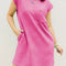 Sachet Pink Textured Cap Sleeve T Shirt Dress