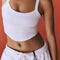 White Athletic Ribbed Cropped Cami Top