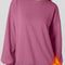 Valerian Solid Fleece Lined Drop Shoulder High Low Sweatshirt