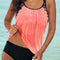 Pink Printed Lined Tankini Swimsuit