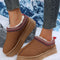 Chestnut Contrast Print Suede Plush Lined Snow Boots