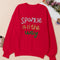 Racing Red Sparkle All The Way Tinsel Crew Neck Plus Size Sweater