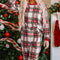 Red Christmas Plaid Allover Top and Pants Lounge Set